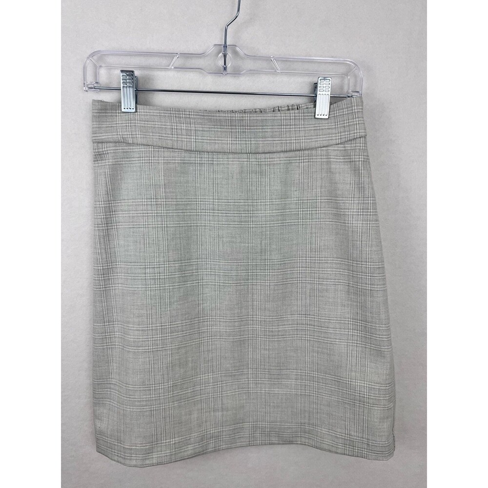 Rachel Zoe Womens Gray Plaid Mini Skirt Light Gray Fully Lined Skirt NWOT SZ XS